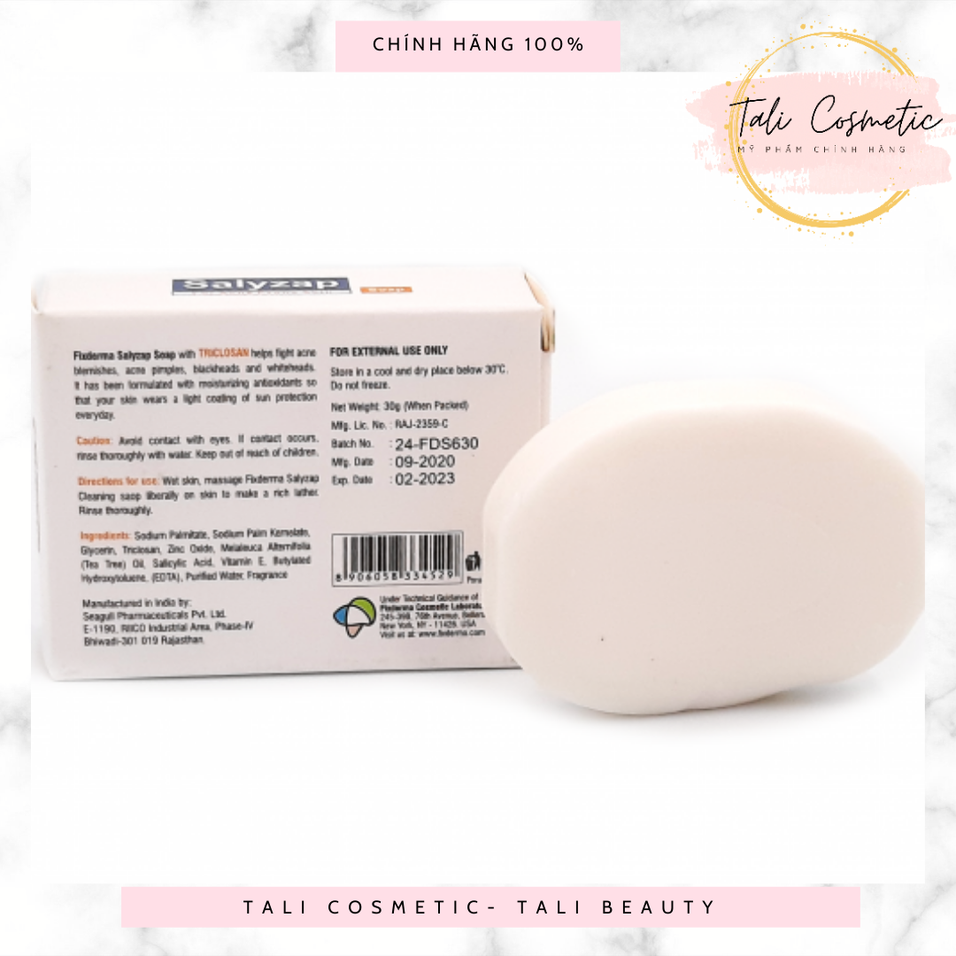 Fixderma Salyzap Soap 75G - Bánh Xà Phòng Đặc Trị Mụn, Giảm Vết Thâm Do Mụn Trứng Cá Và Mụ